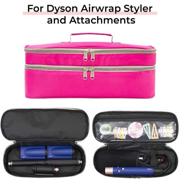 Pink Cosmetic Bag with Double Zipper - Picture 4 of 7